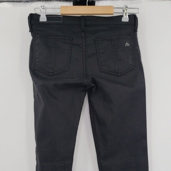 Rag & Bone the Legging in Shore Ditch Wax Coated Black - Picture 3 of 9